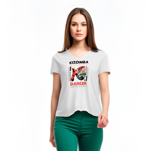 Latin Flow Kizomba Dancer Tee V-Neck Damen